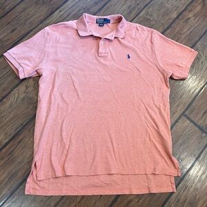 Polo Ralph Lauren men’s large polo shirt orange peach color 100 % cotton soft